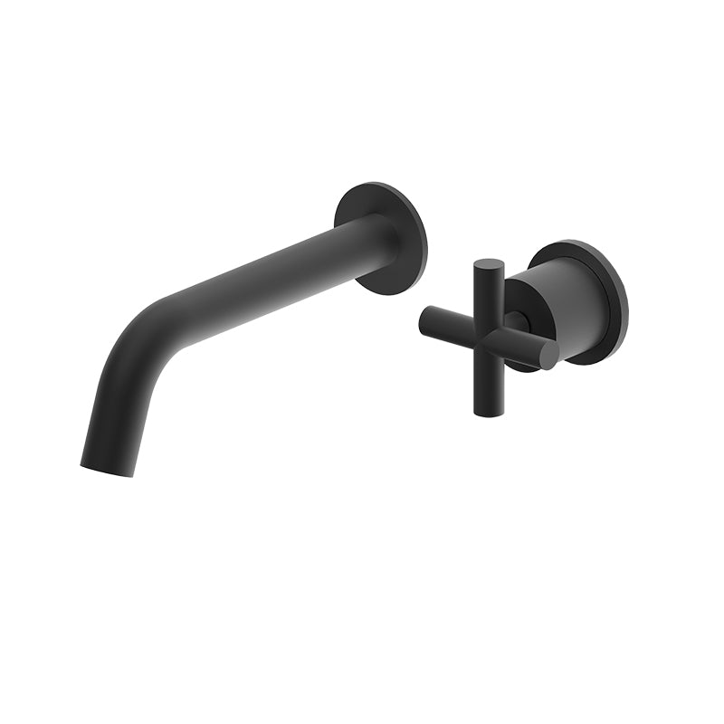 Grace Wall Spout Cross Progressive Mixer | Matte Black | Taffner Interiors