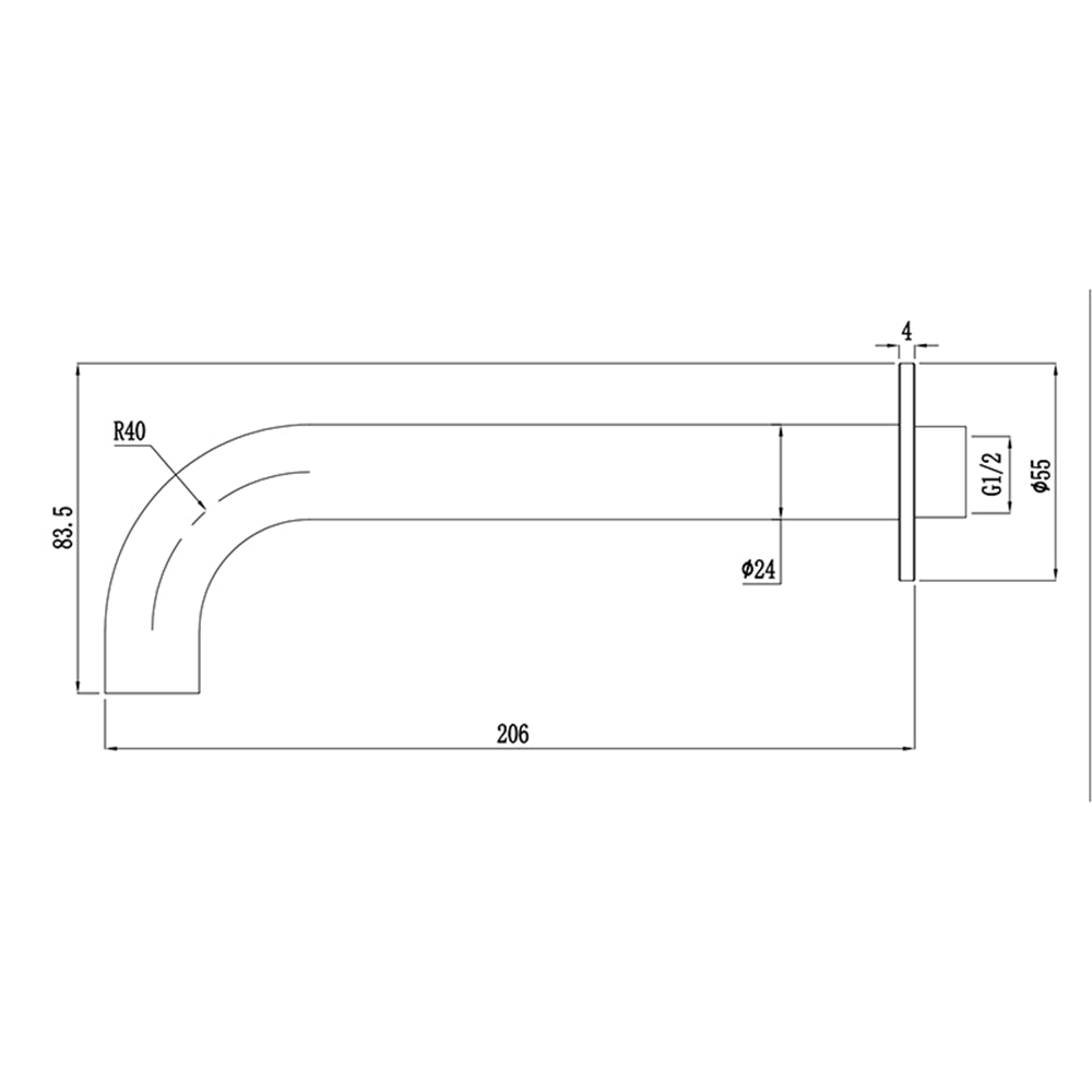 Wall Spout - Dimensions - Taffner Interiors