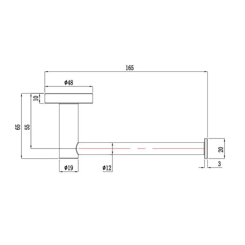 Toilet Paper Holder | Dimensions | Taffner Interiors