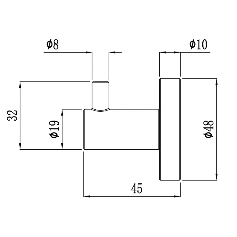 Mua Robe Hook | Dimensions | Taffner Interiors