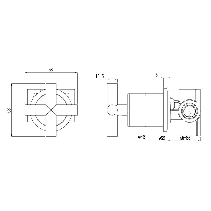 Anima Wall Progressive Mixer | Dimensions | Taffner Interiors