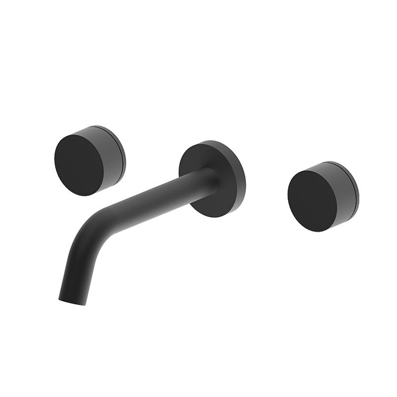 Anima Wall Spout Double Round Mixer - Matte Black - Taffner Interiors