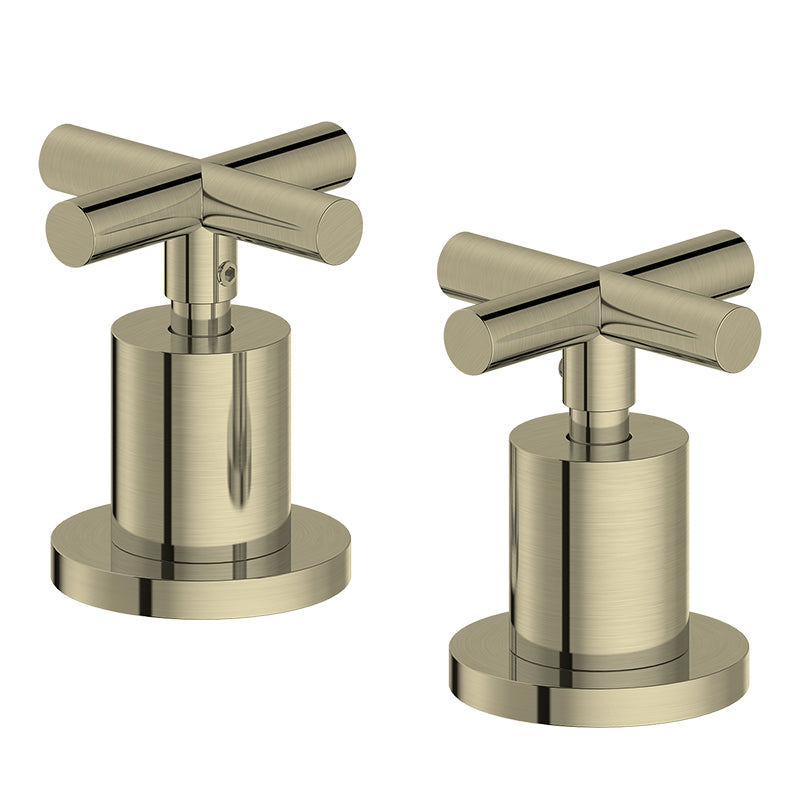 Grace Wall Double Mixer | Brushed Brass | Taffner Interiors